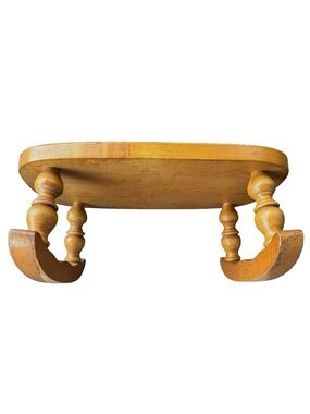 VNTG Handmade Wooden Children Rocking Stool Rustic Farmhouse Decor Child Kids
